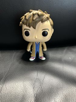 Funko Pop Vinyl Figure The 10th Doctor Doctor Who Brown Hair Blue Suit Tan Coat