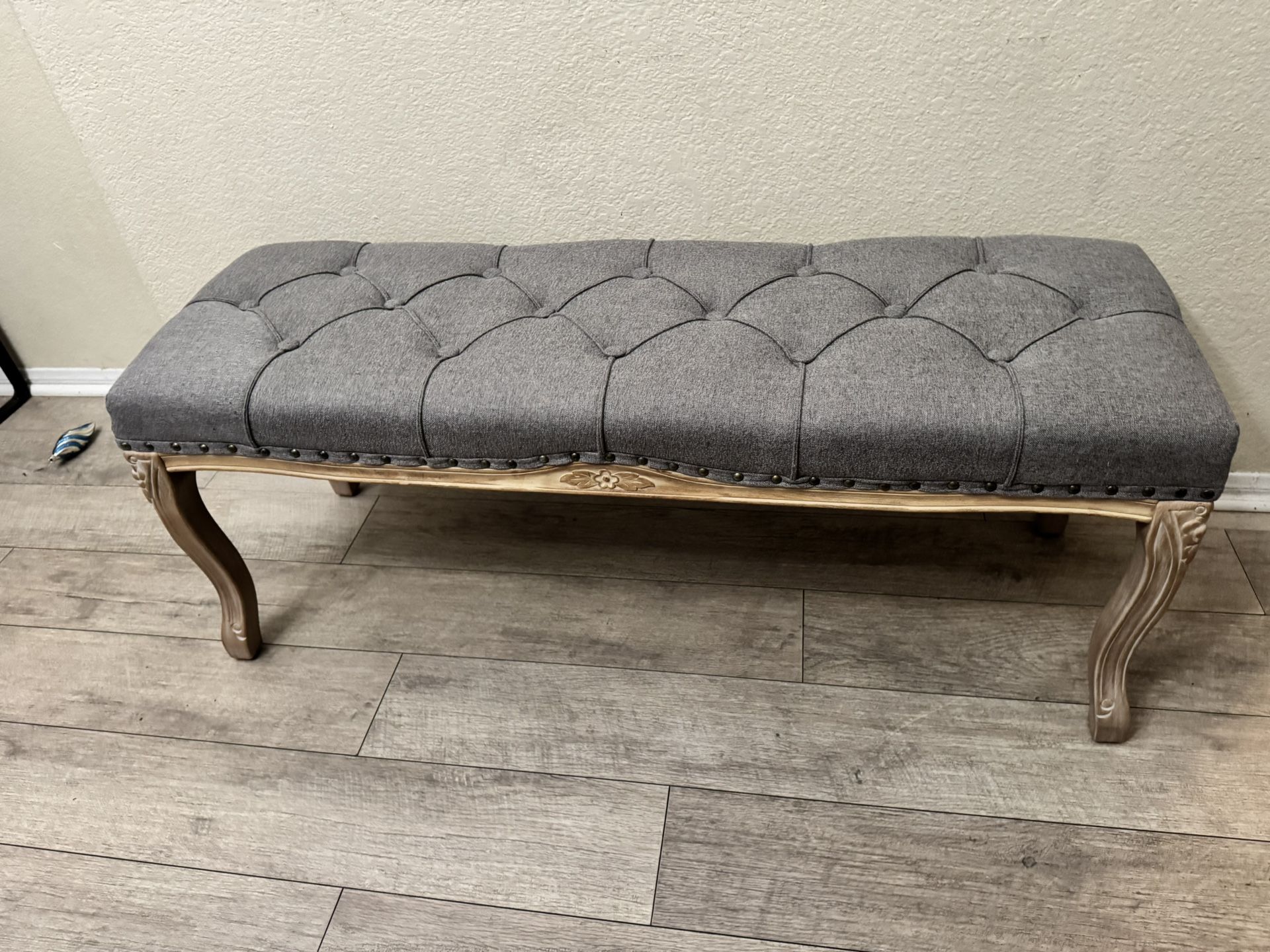 45.2” French Vintage Tufted Entryway Bench