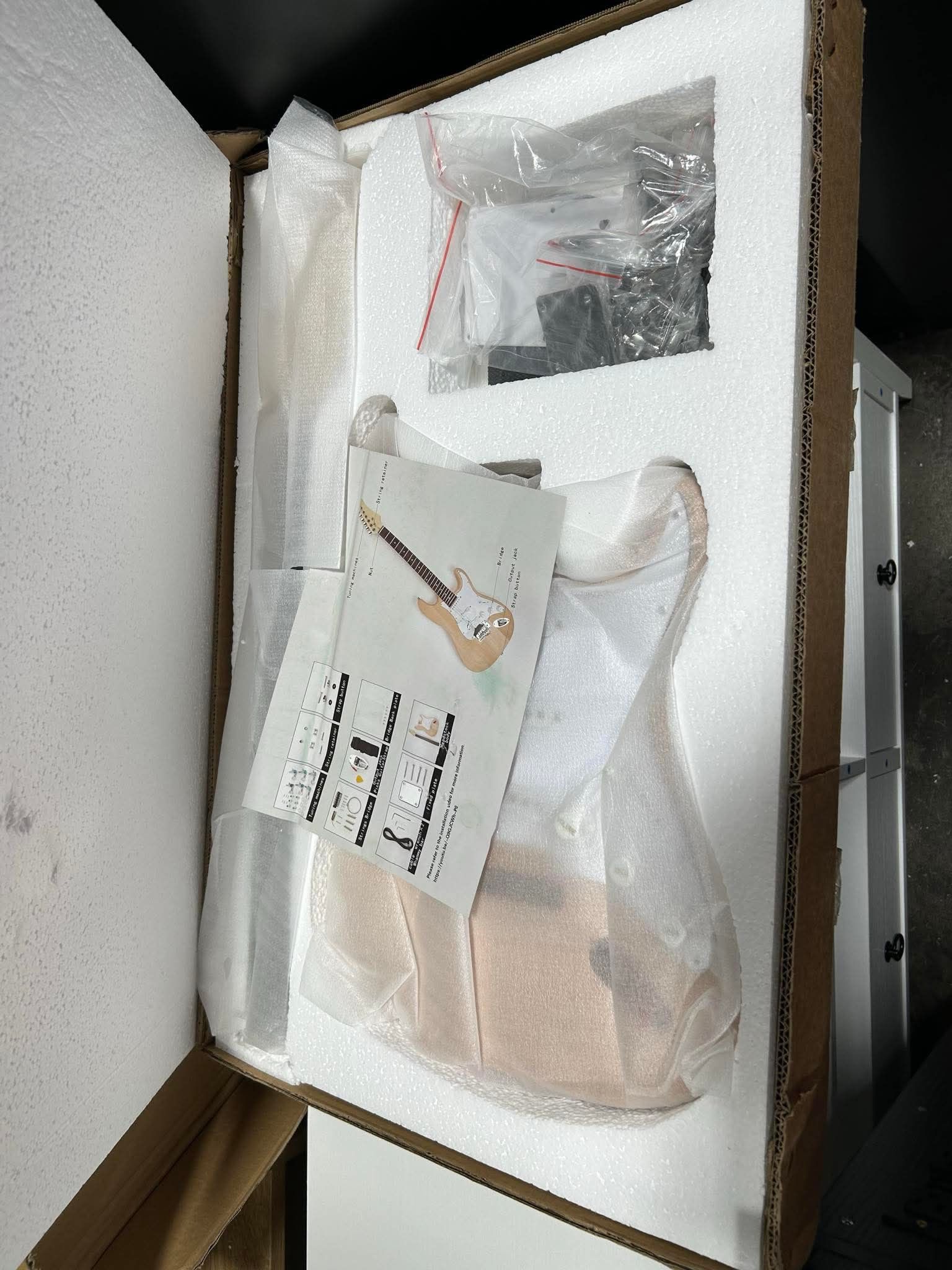 Ktaxon DIY Guitar Kit with Mahogany Body, Ebony Fingerboard and Maple Neck, 6 String DIY electric Guitar Kit with Classic Design, Easy Installation &