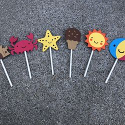 Set Of 22 Beach Cupcake Toppers