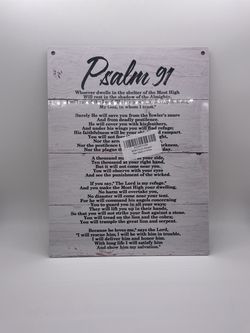 Psalm 91 White Wall Decor 10.25”x8” NWT Decorate Spiritual Motivation Calm