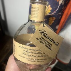 Empty Blantons Bourbon Bottle With Topper