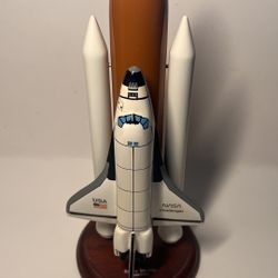 NASA Space Shuttle Discovery Desk Model Mahogany Hand Painted From Philippines