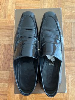 Gucci Black Patent Leather Loafers Dress Shoes Size 9.5D