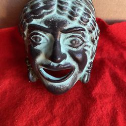 5 Inch Handmade Hand Painted Ceramic Greek Figure Wall Decorative Mask Imported From Greece