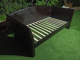 Dark Brown Faux Leather Daybed Frame