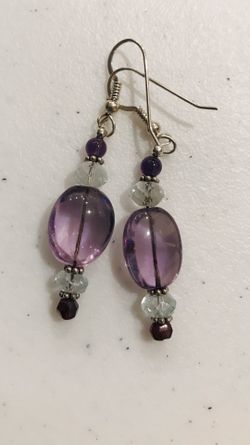 Amethyst and Crystal Earrings
