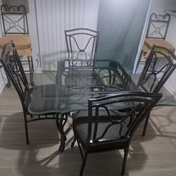 Glass Top Dining Or Patio Set