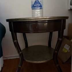 vintage side table with curved legs