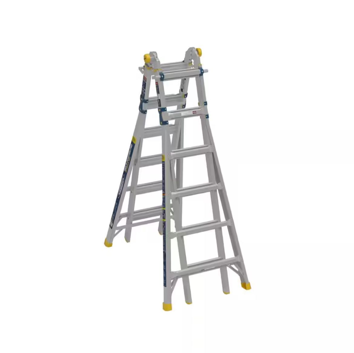 Werner 5-in-1 Multi-Position Pro 26 ft. Reach Aluminum Telescoping Multi Position Ladder, 375 lb. Load Capacity Type IAA Duty