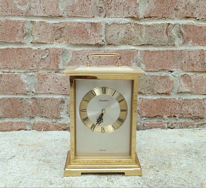 Vintage Linden Brass Carriage Clock 