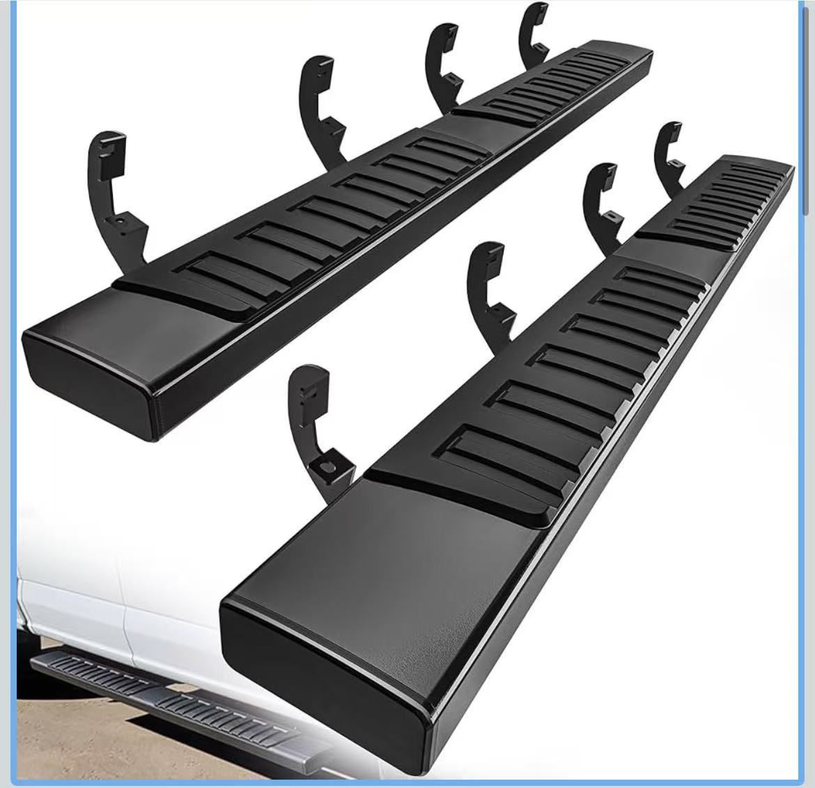 6-inch stirrups compatible with Chevy Silverado 2019-2025/GMC Sierra 1500 Crew Cab, 2020-2025 2500HD 3500HD, aluminum alloy side bars,