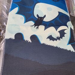 Halloween Garden Flag Double-Sided Pumpkin Bat Halloween Porch Decoration Coarse Hemp Vertical Flag Indoor Outdoor Courtyard Flag 12*18 Inch