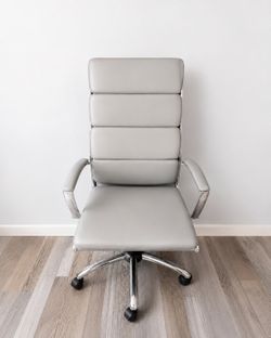 Office Chair Faux Leather with Chrome Base