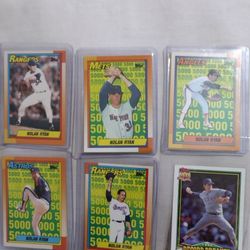 LOT OF 6 TOPPS 1990 NOLAN RYAN BASEBALL CARDS 
