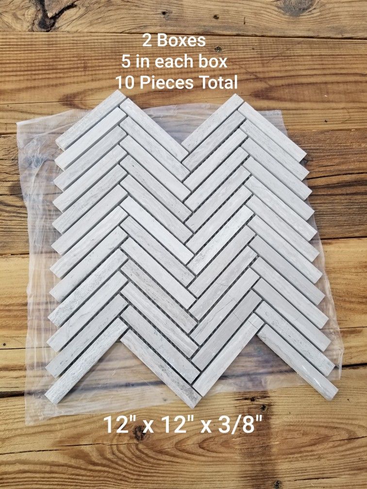 Marble Mosaic Backsplash Tile Chevron Pattern