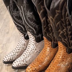 JB Dillon snake Skin Boots Size 9D