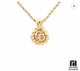 Vintage  Christian Dior gold-tone pendant necklace with COA