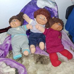 3 Original  Cabbage Patch Dolls Two Have Birth Cert.