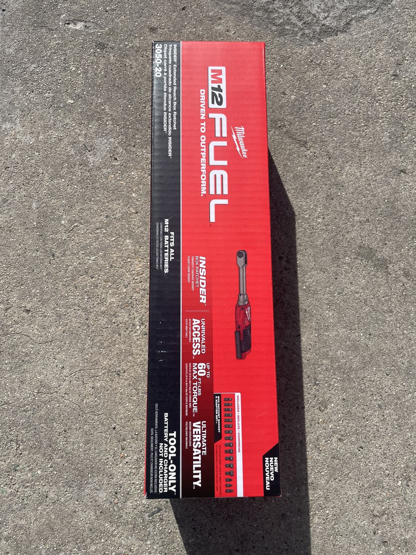 Milwaukee M12 FUEL INSIDER 12V Lithium-Ion Brushless Cordless 1/4 in. - 3/8 in. Extended Reach Box Ratchet & Sockets (Tool-Only) $249 New