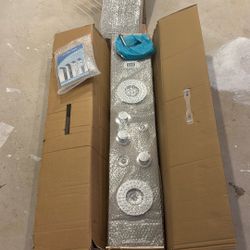  VEVOR Shower Panel, 6 Shower Modes, LED & Screen Hydroelectricity Shower Tower Panel System, Rainfall, Waterfall, 8 Massage Jets, Tub Spout, Handheld