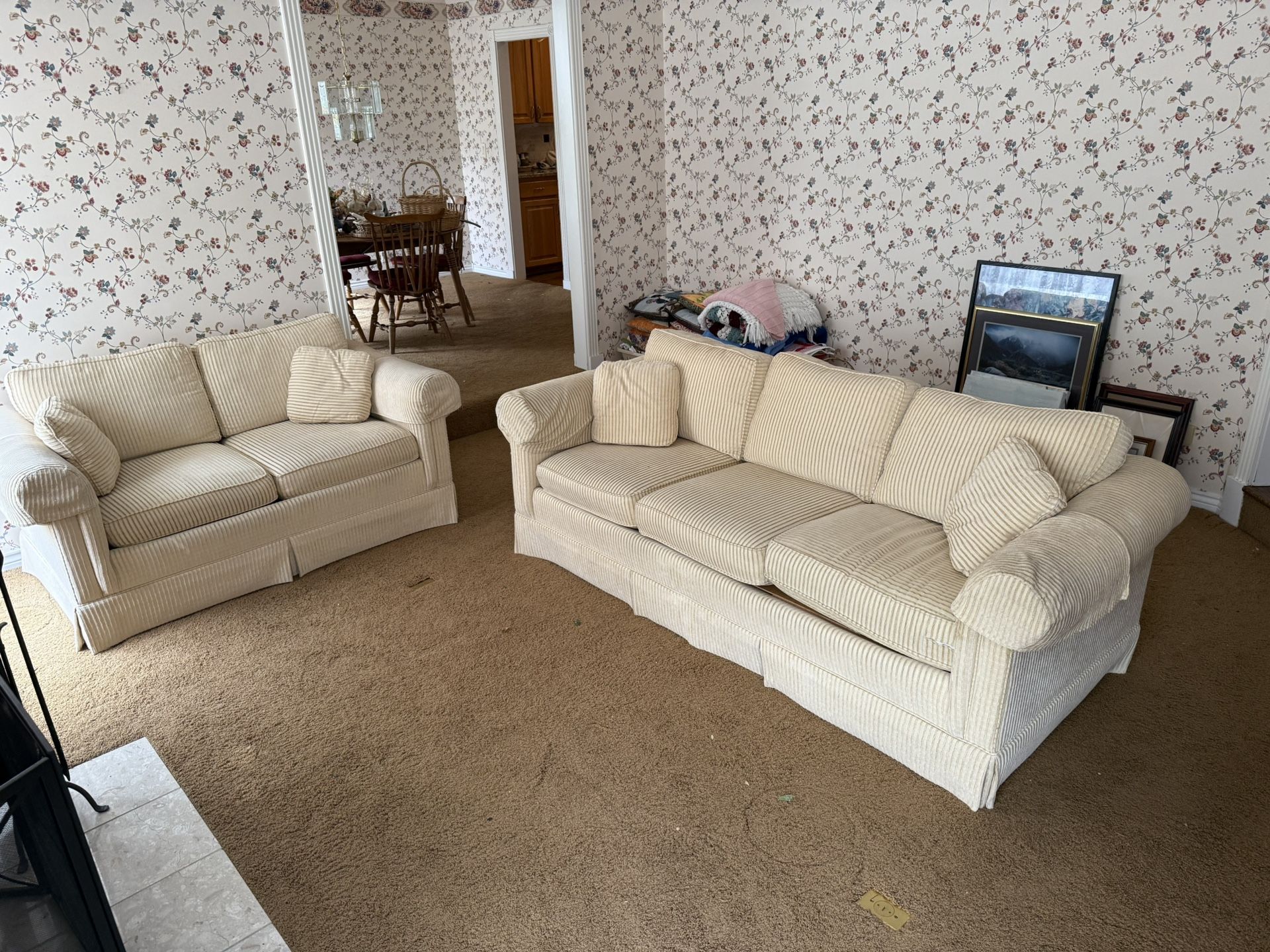 Beige Sofa And Loveseat Set