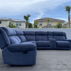 🛋️ Sofa/Couch Sectional - Recliners - Chenille - Blue - Delivery Available 🚛