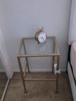 Night stand gold with glass