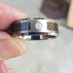 Mens Size 11 1/2  Tungsten Carbide  Ring 8n New Condition  Paid $150. $100 Today 