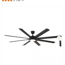 Home Decorators Collection Glenmeadow 84 in. Integrated LED Indoor Matte Black Ceiling Fan with Light and Remote Control