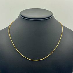 Jewelry 14k solid Yellow Gold box link 18.00” Chain necklace 3.90 grams 1.30mm