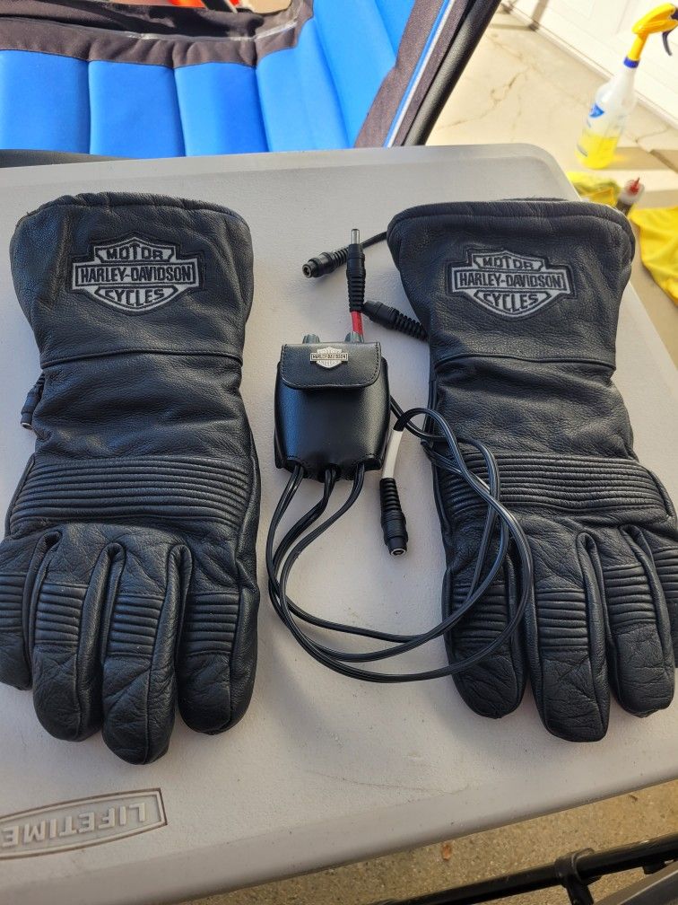 Harley Davidson Heated Motorcycle Gloves LARGE