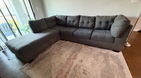 Oversized Gray Sectional with Chaise - 9ft