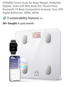 FITINDEX Smart Scale for Body Weight, FSA&HSA Eligible, Scale with BMI, Body Fat, Muscle Mass, Bluetooth,13 Body Composition Analyzer, Sync APP, Digit