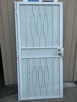 White steel security gate/door