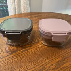 Set of 2 salad glass meal prep bowls