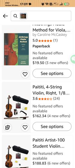 Paititi, 4-String Violin, Right, 1/8 Size (PTTVN101-1/8)