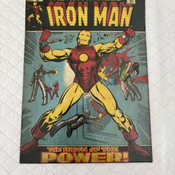 The Invincible Iron Man The Birth of The Power 9x13 Collectible Tin Wall Decor