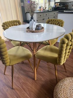 White modern dining table.