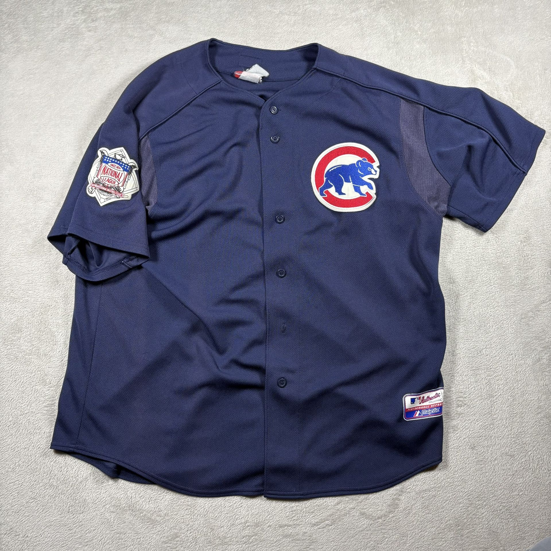 Chicago Cubs Jersey Men’s 2XL Blue #28 Vintage Majestic Authentic Baseball #2284