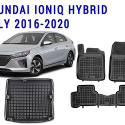 All weather rubber floor mats trunk liner for Hyundai Ioniq hybrid 2016-2020 Custom Fit 3D
