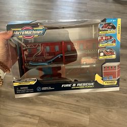 Micromachine Toy Fire Station Set 