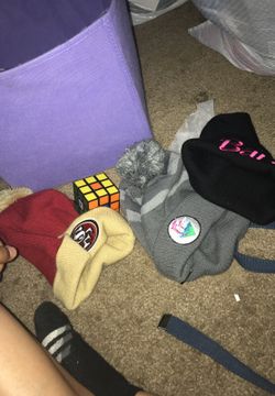 49er beanie,pink dolphin beanie, random beanie, Rubik's cube