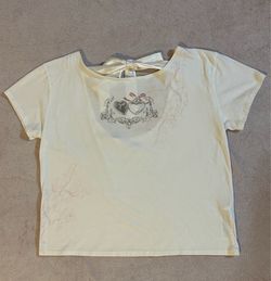 Hollister Women Ribbon Tie-Back Floral Graphic Tee