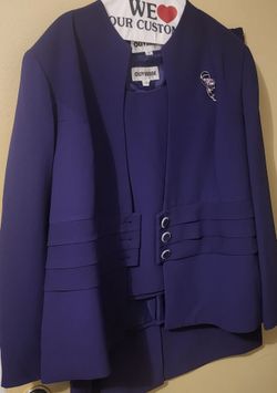 3pc Purple Skirt Suit Plus Size