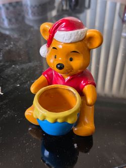 vintage 1970s Winnie the Pooh ceramic votive candle holder