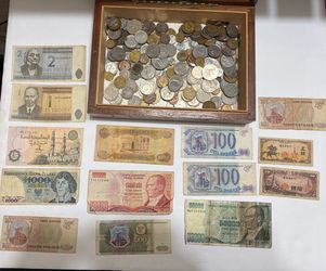 2 pounds of coins and bank notes