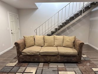 Lillian August "Baywater" Leather & Fabric Luxury Sofa – 98”