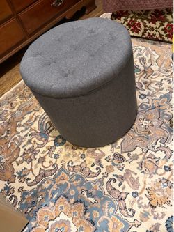 Dorm or living room Gray Round Ottoman NEW