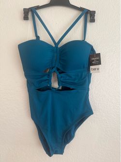 Bar III Women’s Banded Neck 1-Piece swimsuit